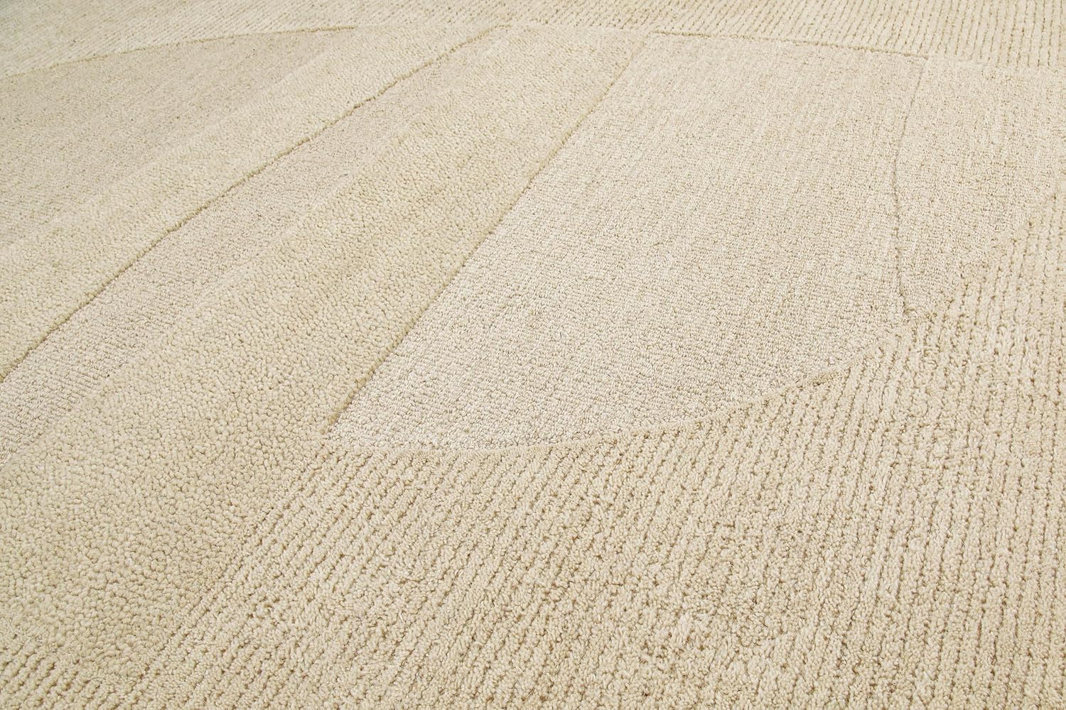 Wecon Home Kurzflorteppich Dodo – Handgetufteter Teppich aus Schurwolle – Asymmetrisch geformt – Oeko-TEX® Standard 100 & GoodWeave Zertifiziert – Natürlich, modern & markant (110 x 170 cm, beige)