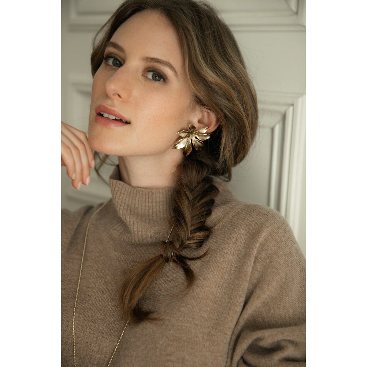 maxi boucles d'oreilles puces fleurs plaqué argent - CHLORIS
