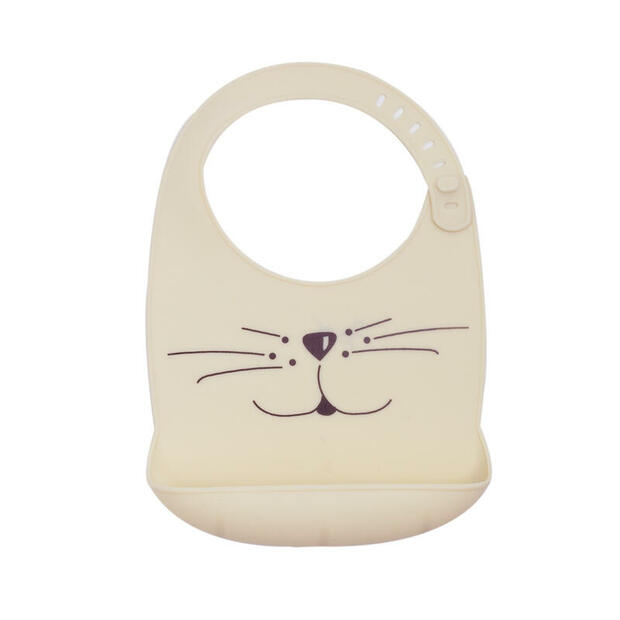 Bavoir silicone chat-sable - 18x28 CM - TROIS KILOS SEPT