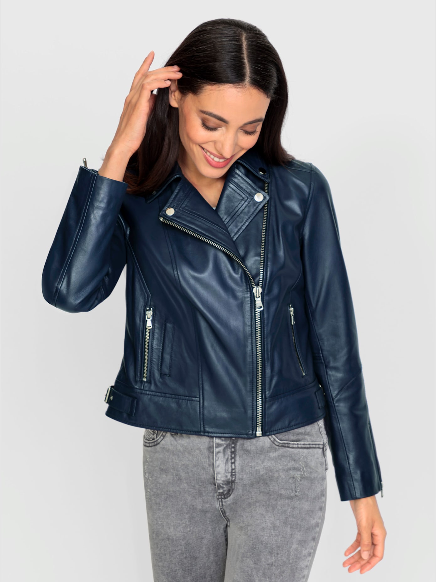 Veste en cuir coupe courte mode
