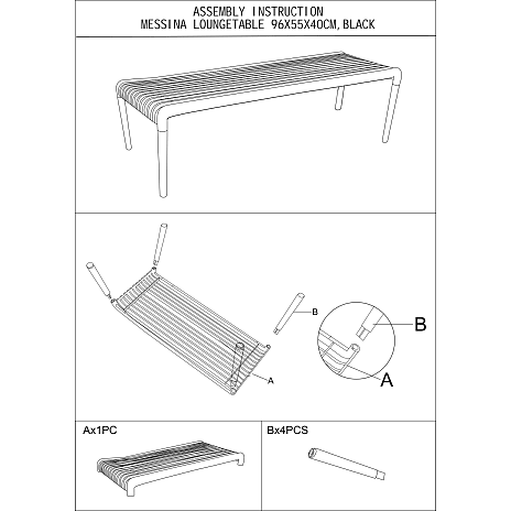 Messina loungebord - Sort