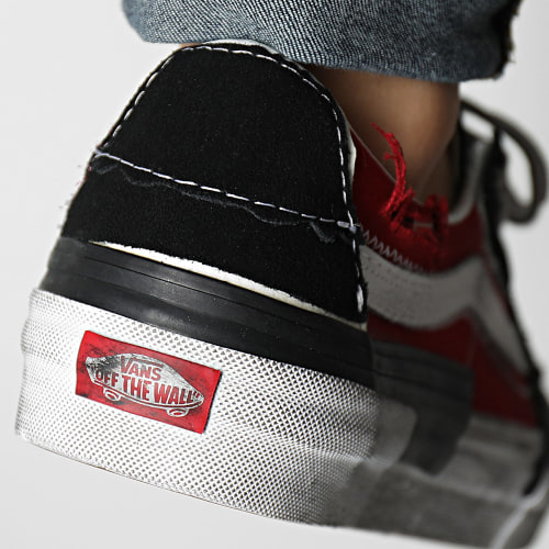 Baskets Sk8 Low Reconstruct 9QS4581 Stressed Check Black Red