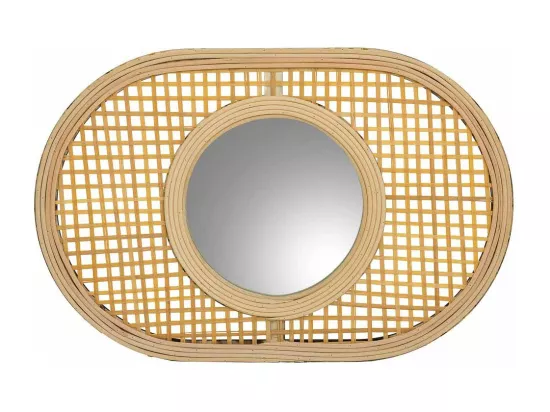 Miroir en bambou marron 42x28x1h