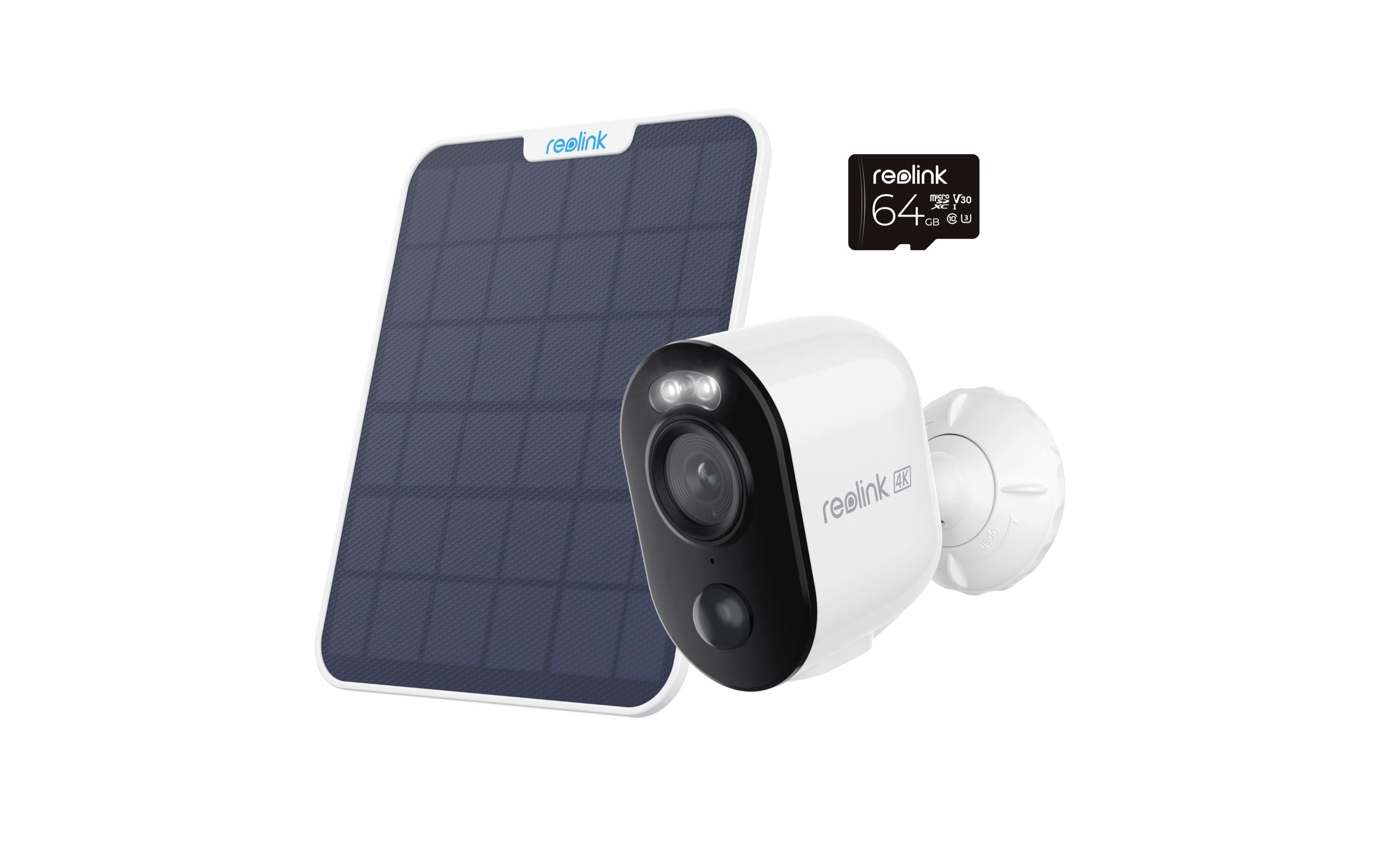 Netzwerkkamera B350 Weiss, inkl. Solarpanel und 64GB Karte<br>Smarte 4K 8MP Standalone Akku Solar Kamera mit 5/2.4 GHz Dualband-WLAN und Farbnachtsicht