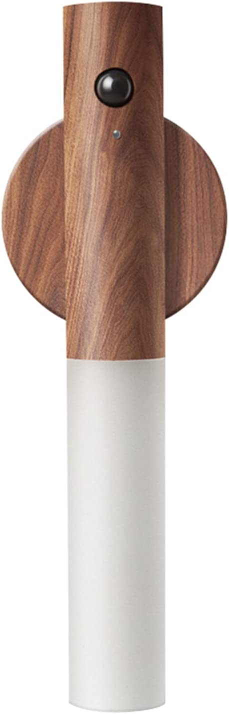 Magnetische Holz LED Wandleuchte Abnehmbares USB Nachtlicht Flur Beleuchtung mit Bewegungssensor - Dunkelbraun