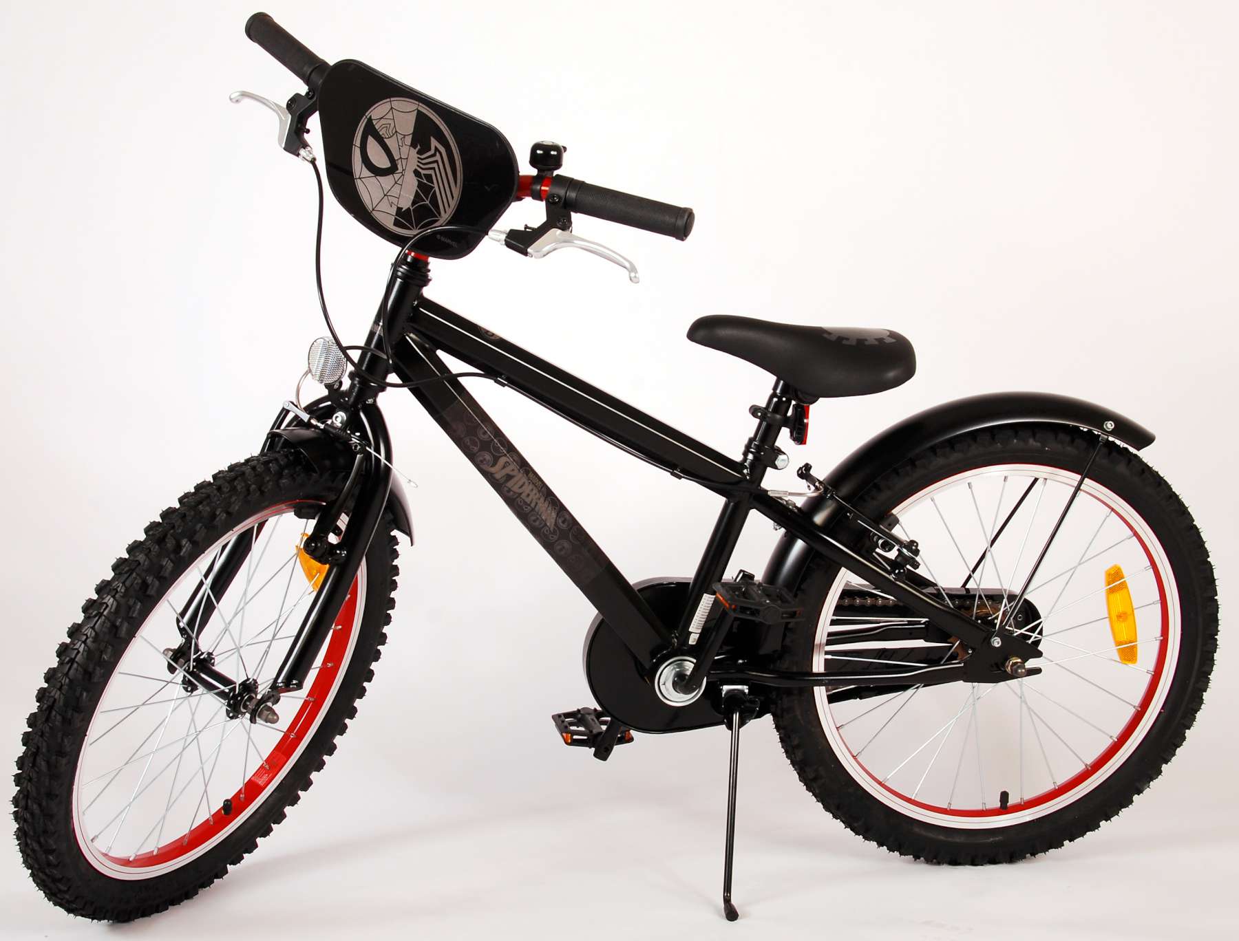 TPFSports Spider-Man Kinderfahrrad - Jungen - 20 Zoll - Rücktritt + Handbremse - Mattschwarz