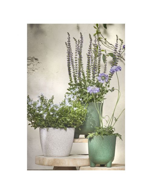 Mica Decorations Cortado Pot Rond - Bloempotten - Ø18x20 cm Groen