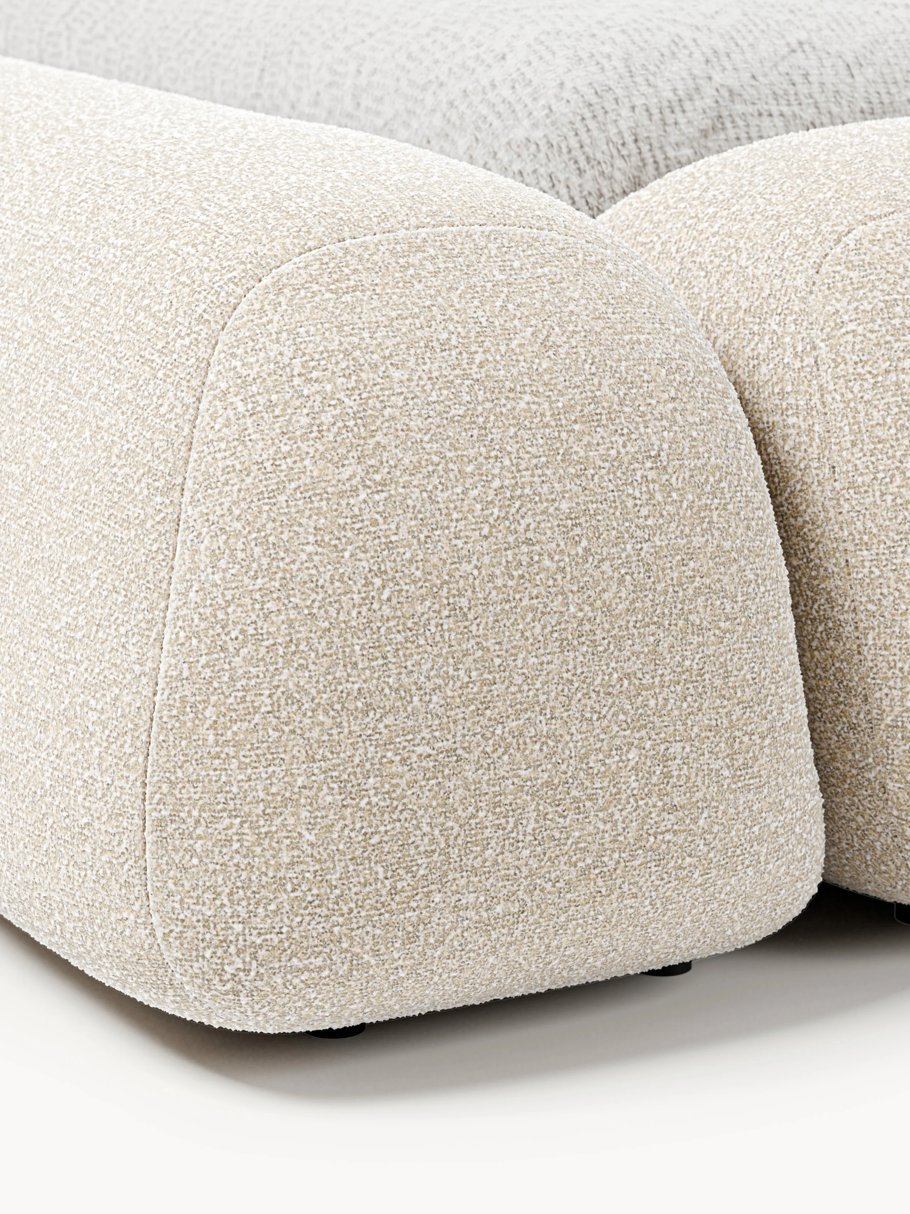 Bouclé gestoffeerd bed Wolke met opbergruimte