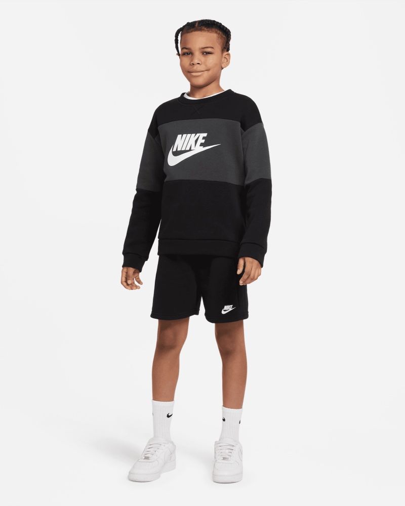 Ensemble Pull / Short Nike Sportswear French Terry Noir pour enfant
