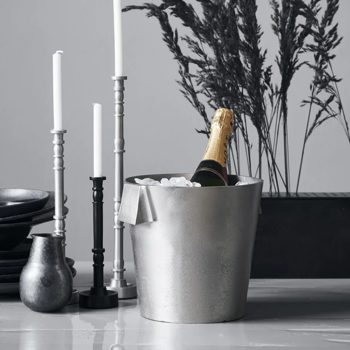 House Doctor - Buck Weinkühler oval, gebürstetes Silber
