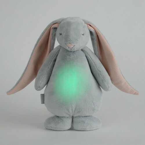 Moonie knuffelkonijn met nachtlamp en geluid - cloud - 28 cm
