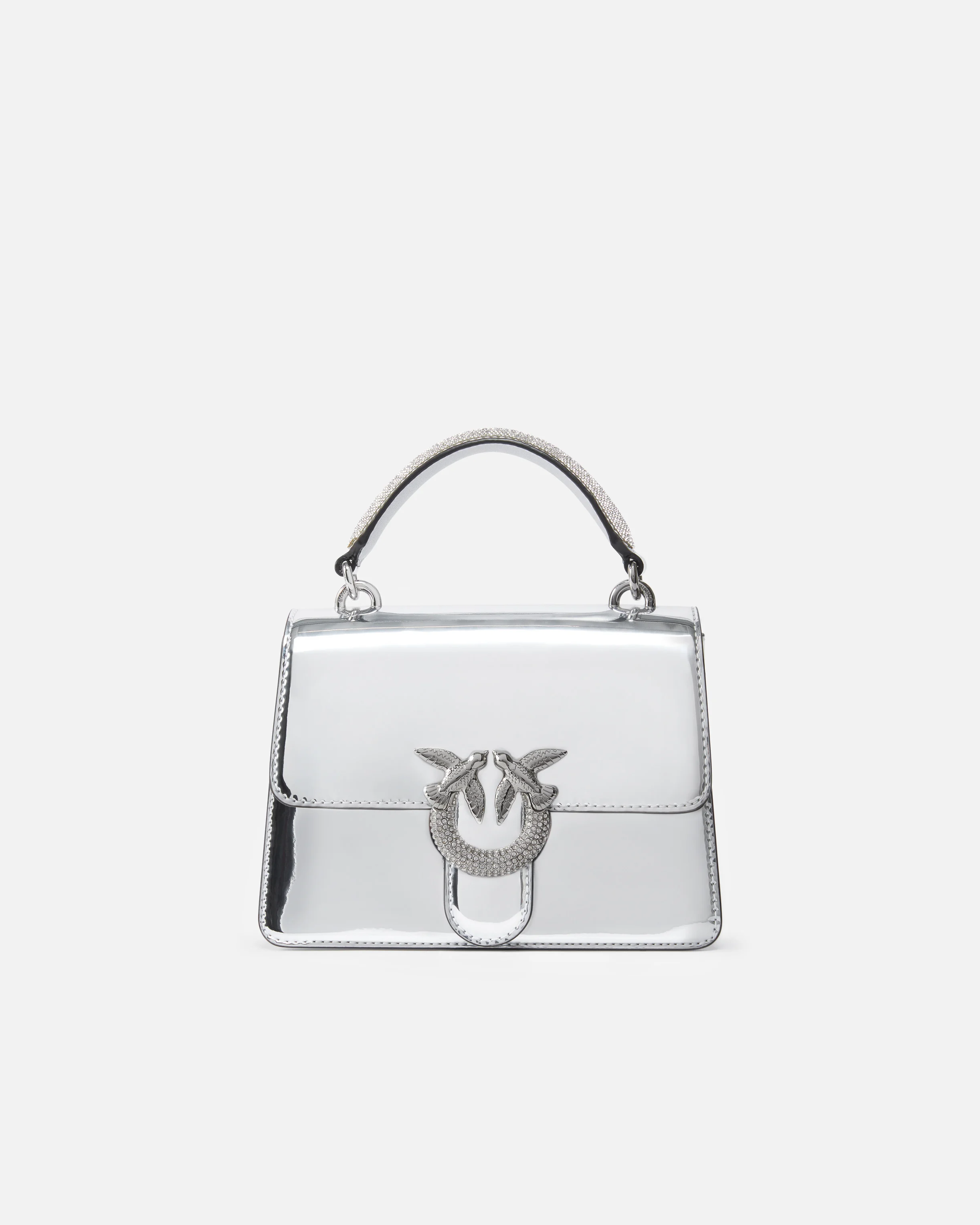 Sac à main mini love bag effet miroir doré | Argent
