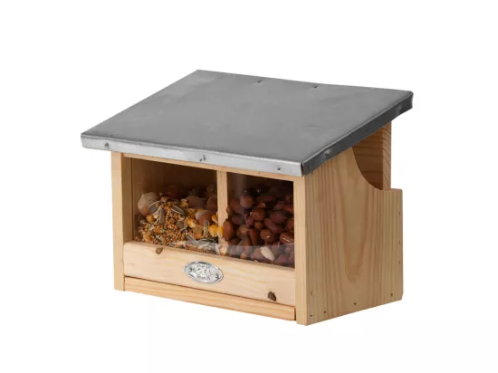 Mangeoire écureuils double - L 17,6 x l 25,3 x H 18,7 cm - Bois