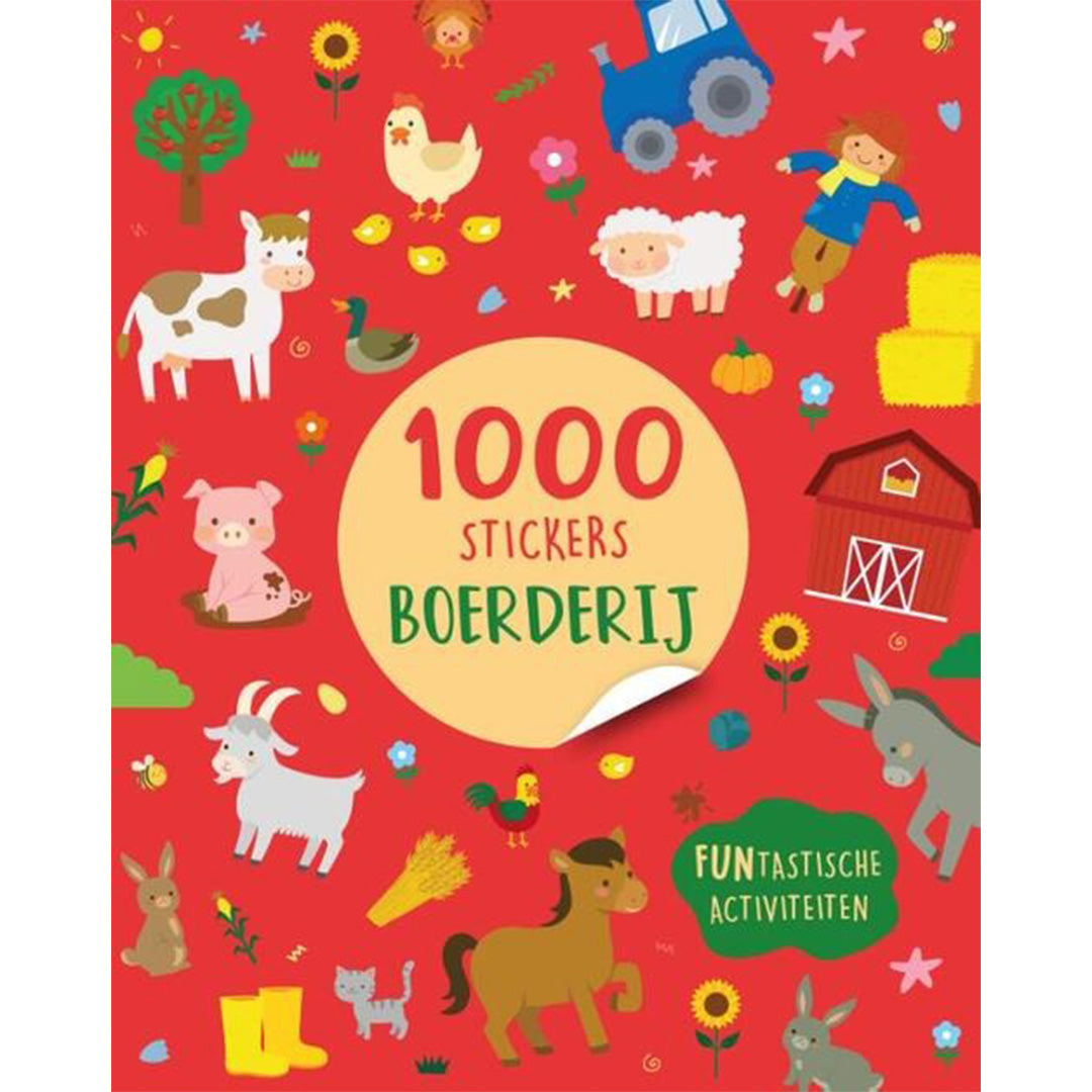 uitgeverij rebo activiteitenboek met stickers - boerderij - 1000 stick