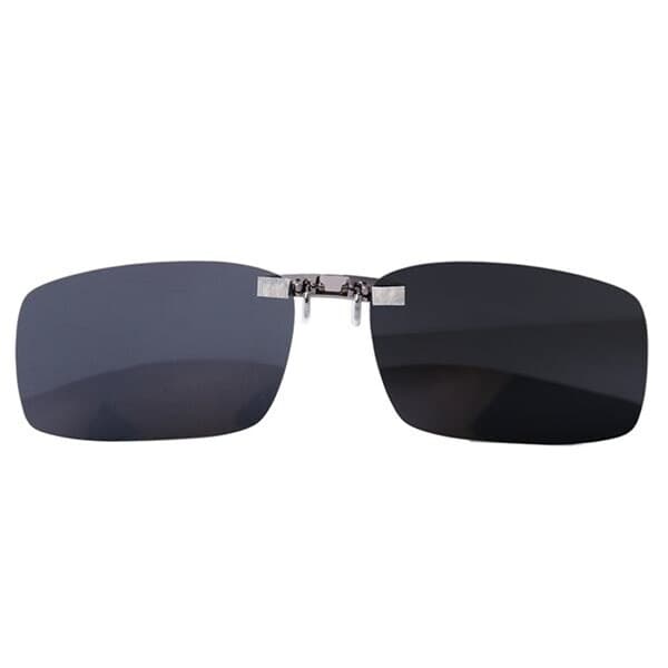 Clip-on-solbriller med UV400-beskyttelse og sort glasfarve