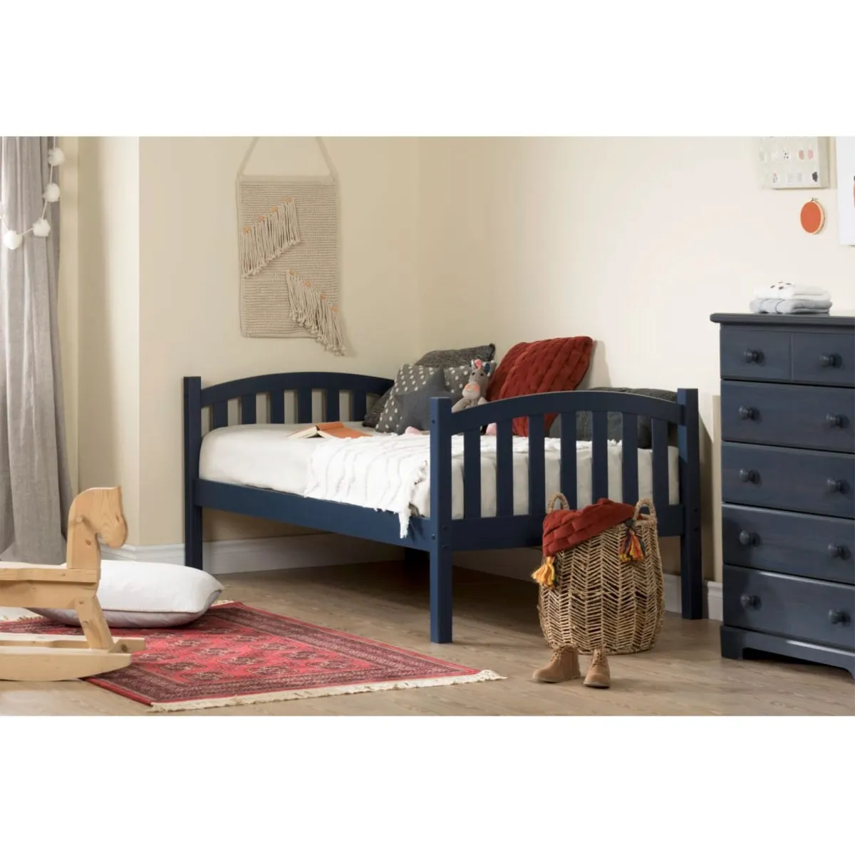 South Shore Lits Superposés en Bois Massif Summer Breeze - Bleu Marine