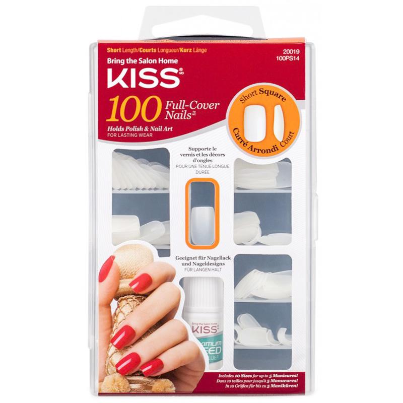 Kiss Full cover nails short square 1set