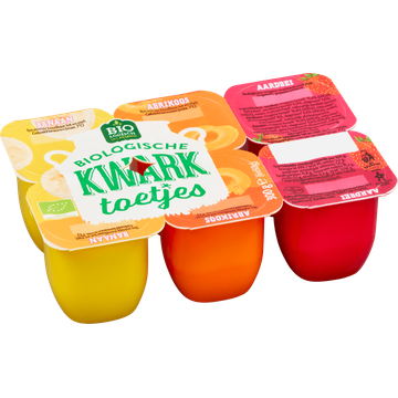Jumbo Biologische Kwarktoetjes Aardbei, Abrikoos, Banaan 6 Stuks