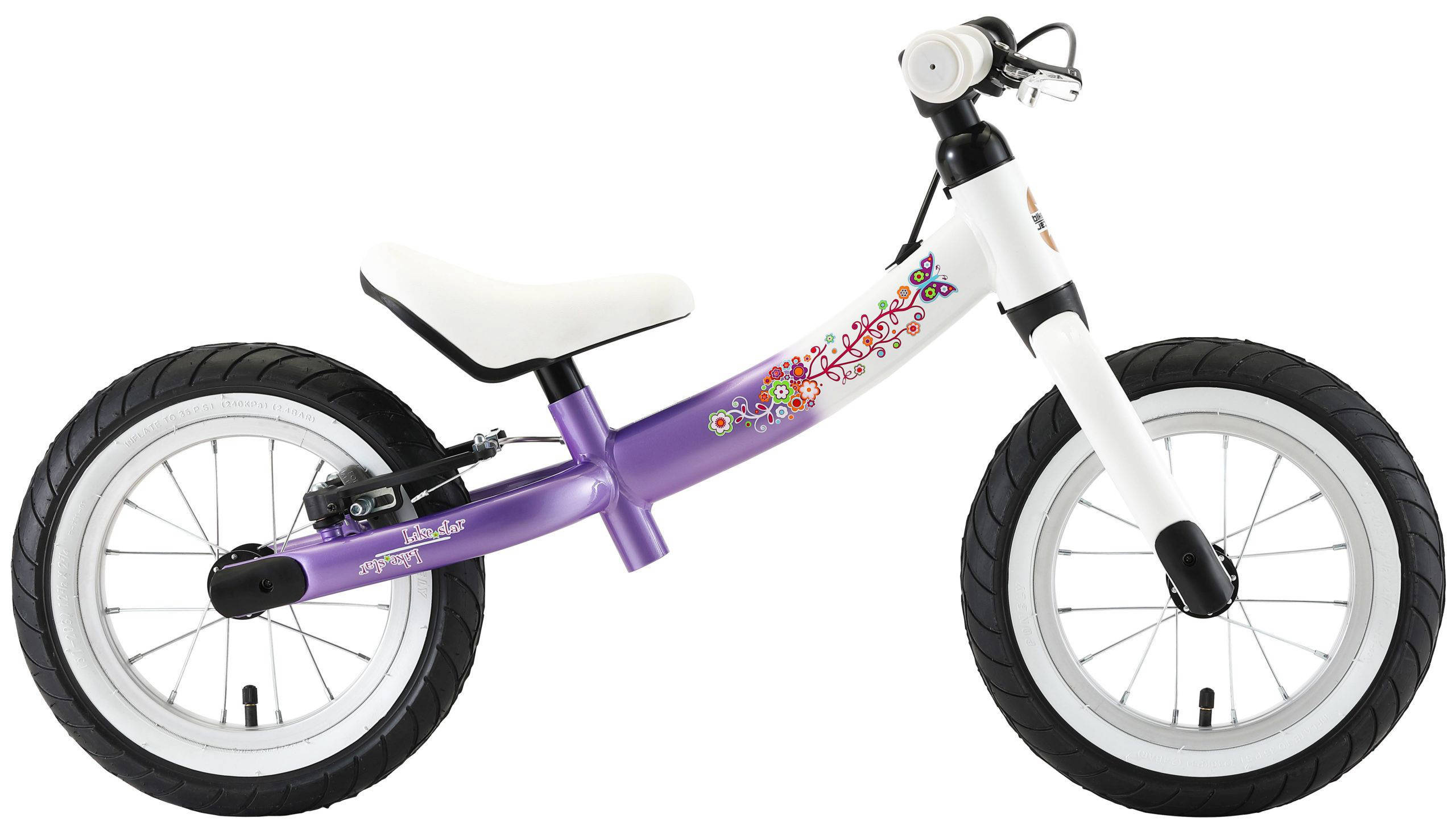 BikeStar Sport, meegroei loopfiets, 12 inch, lila wit