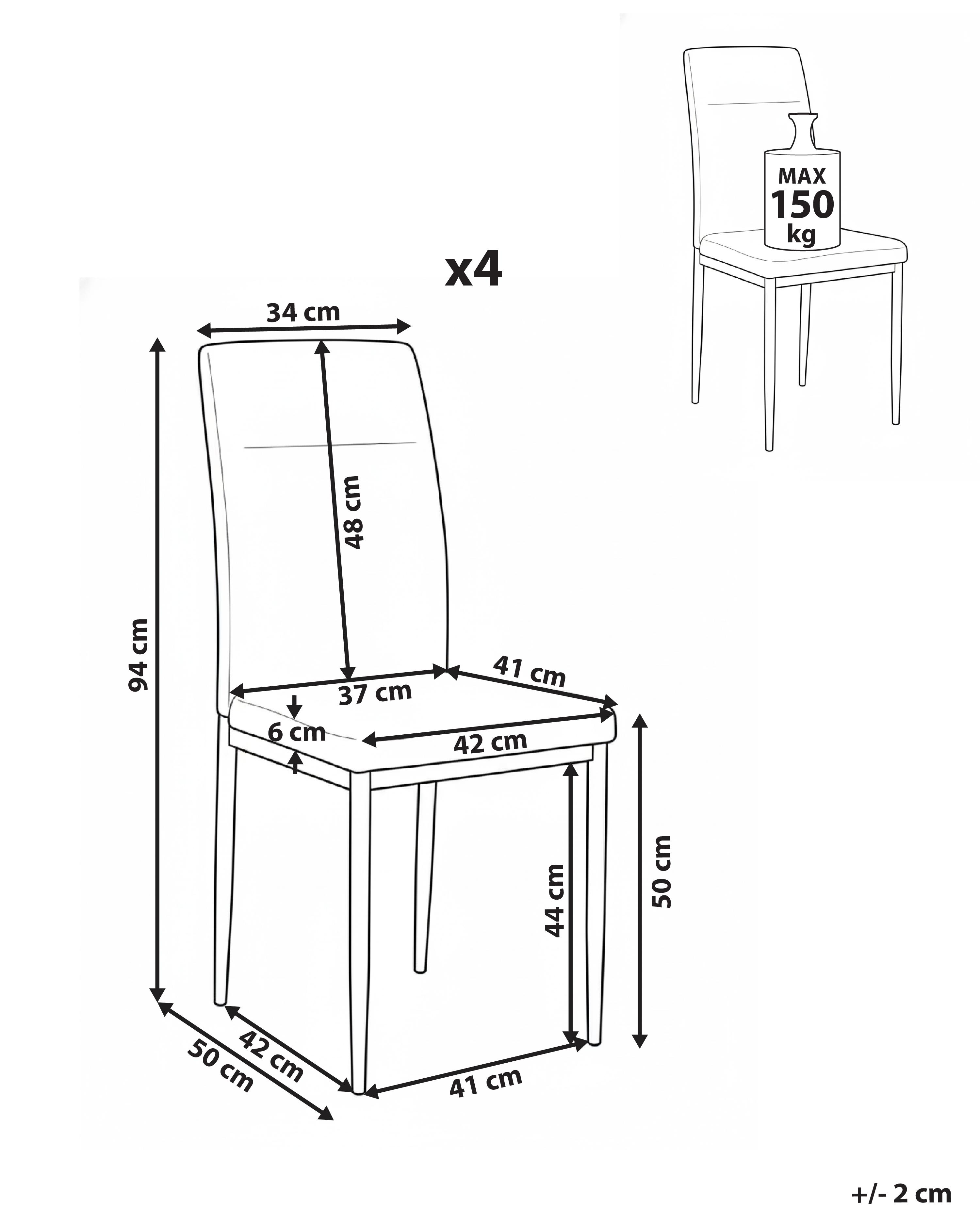 Set van 4 eetkamerstoelen RINER Stof Lichtbeige