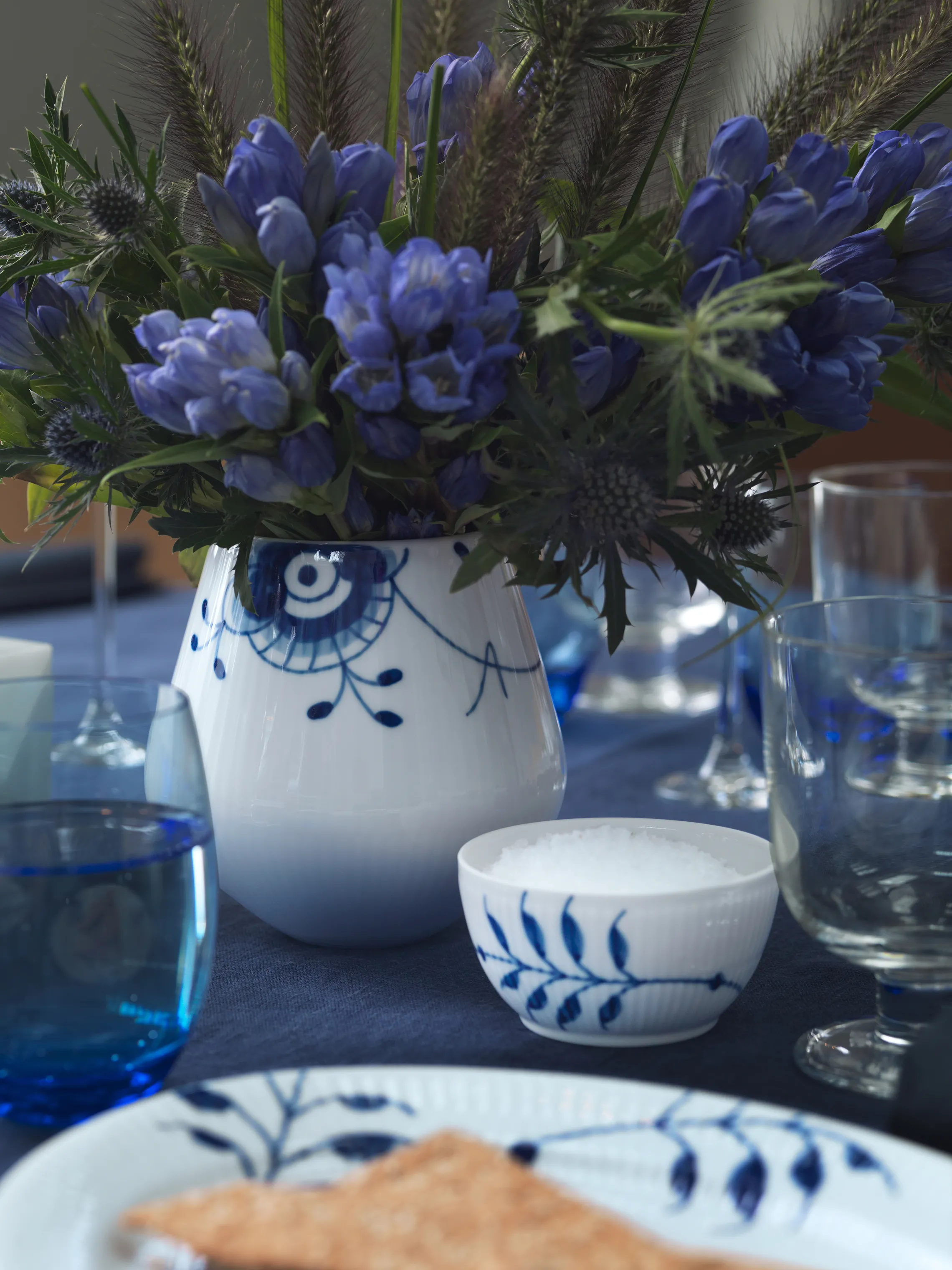 Royal Copenhagen Blå Mega Riflet Vase