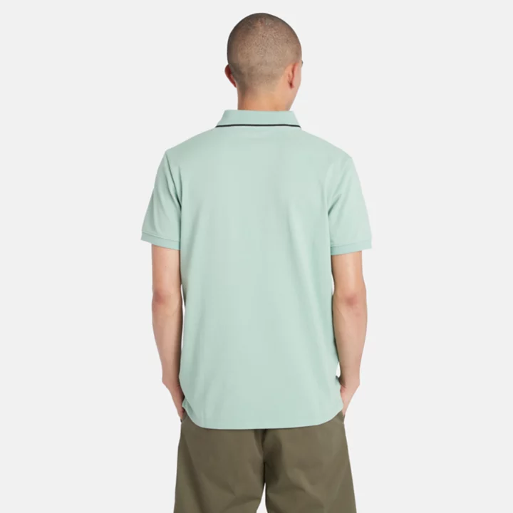Polo à col imprimé Millers River pour homme en vert clair