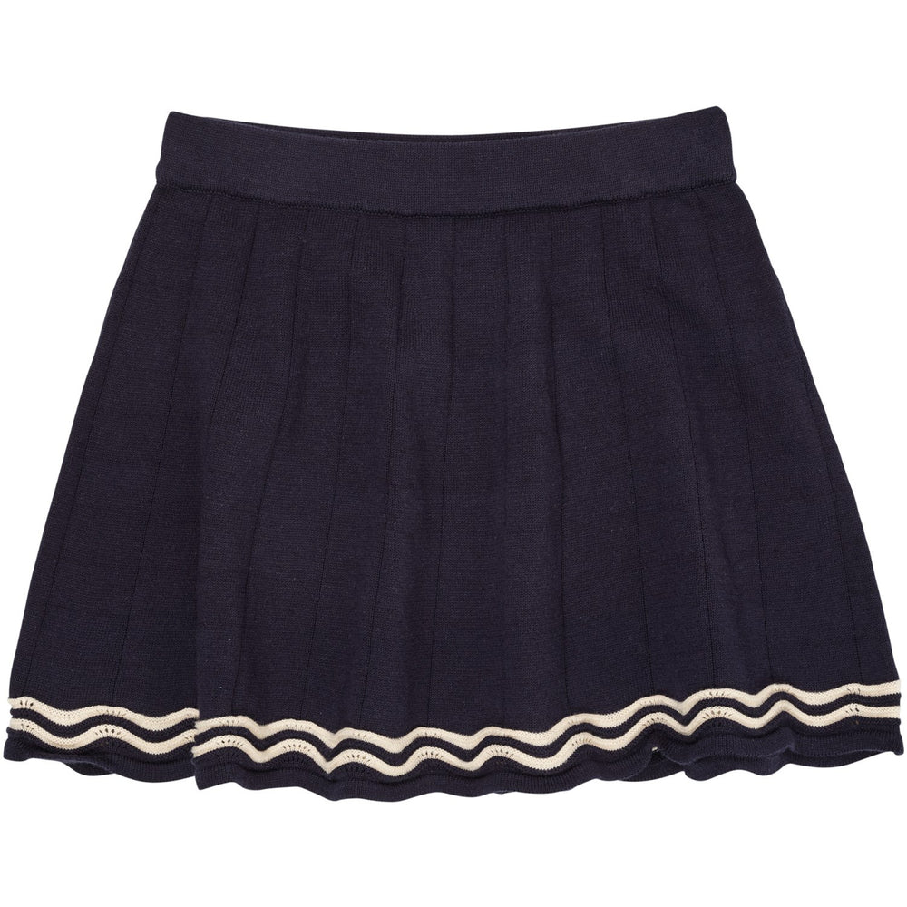 Køb COPENHAGEN COLORS Navy/Cream Comb. Strikket Tennis Nederdel