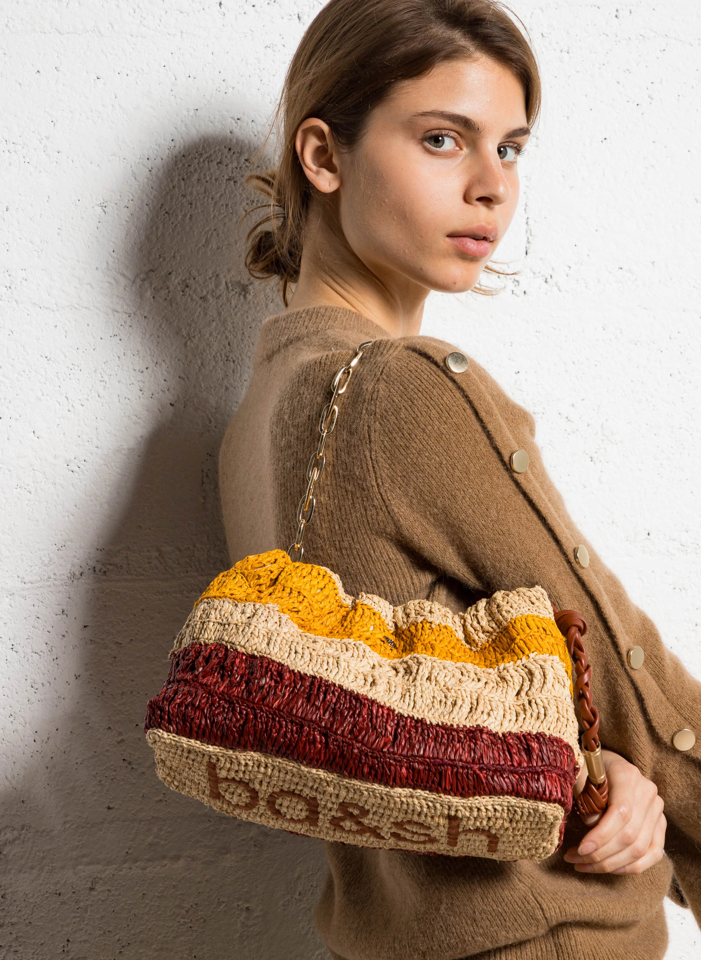 JUNE - Sac en raphia à rayures | Multicolore