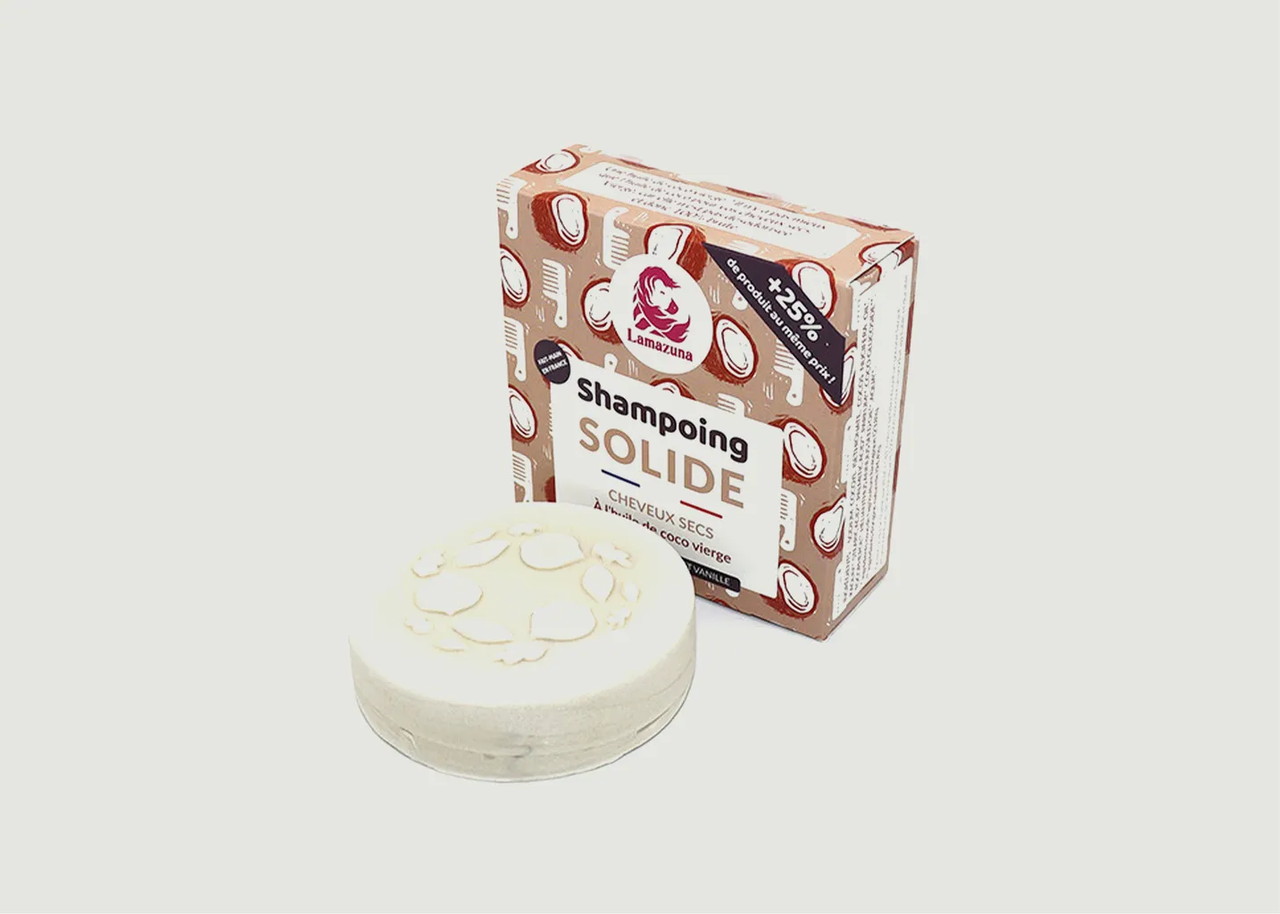 Shampoing solide cheveux sec Huile de coco Lamazuna