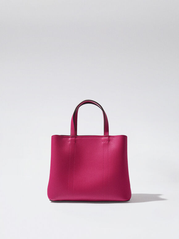 Bolsa de macramê com alça - Fúcsia