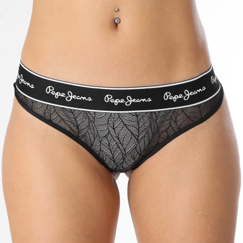 String Dentelle Femme PLU10983 Noir