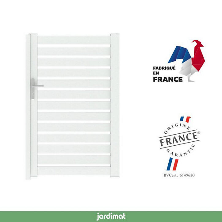 Portillon Jardimat battant aluminium Audelange blanc - 100 x h.164 cm