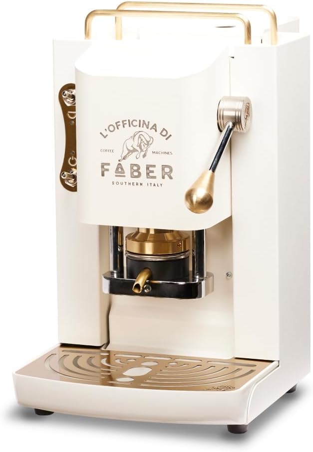 FABER COFFEE MACHINES | Modèle Pro Total Inox Deluxe | Machine à café à dosettes ese 44mm | Pressacialda en laiton réglable | électrovanne de série (laiton)