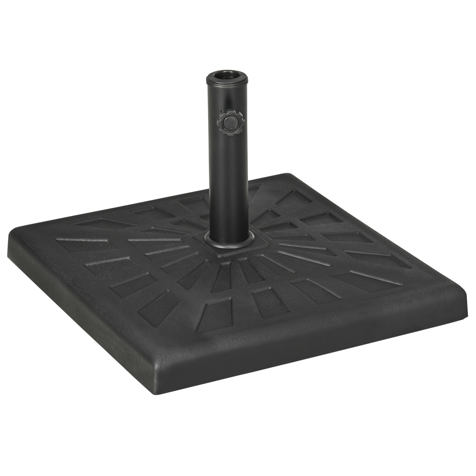 Base de resina Outsunny para guarda-sol, 19 kg, compatível com mastros de Ø32/38/48 mm, para jardim, terraço ou pátio, 51x51x32 cm, preta.