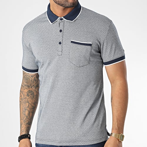 Polo Manches Courtes Pasoa Bleu Marine Chiné