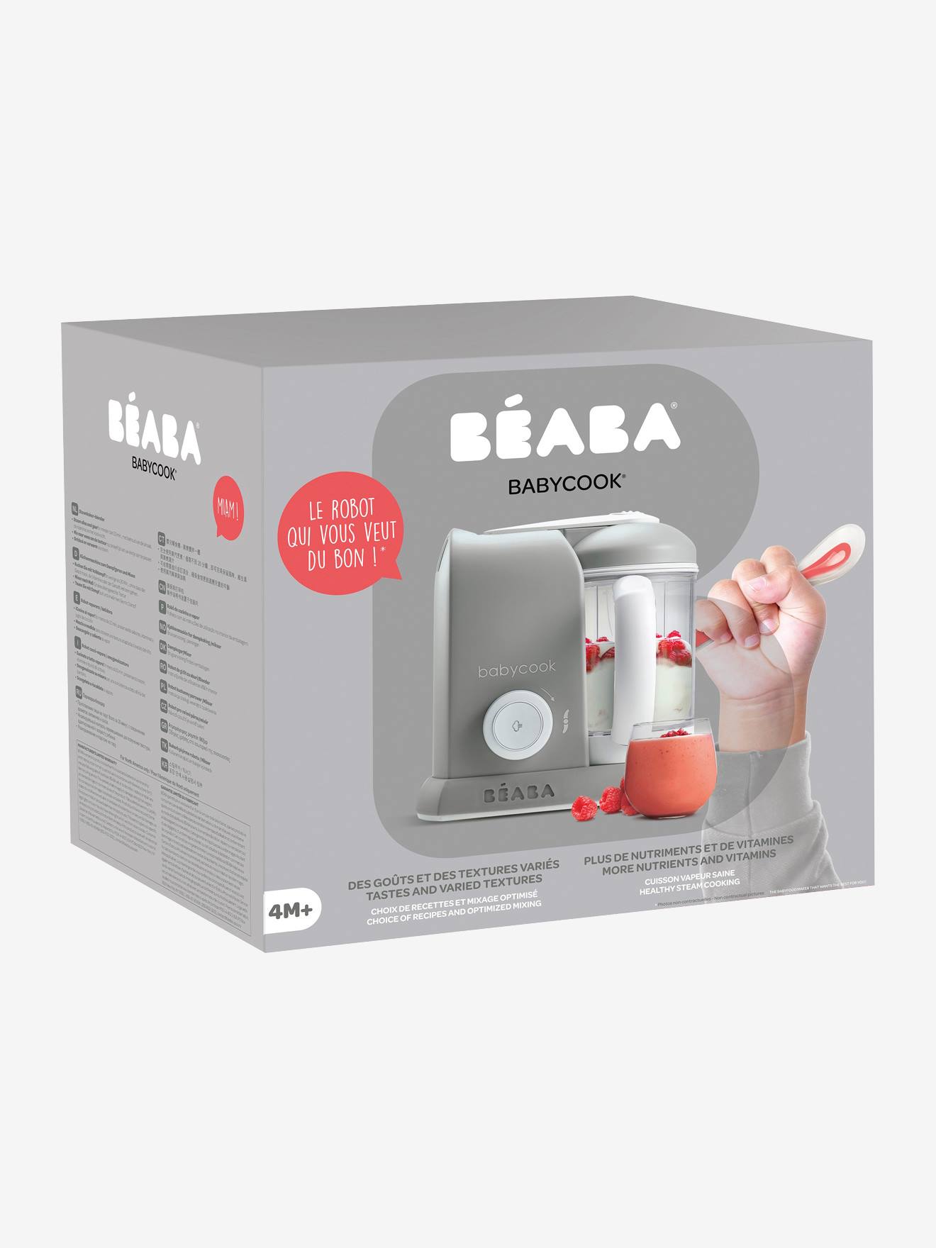 Robô BEABA Babycook Solo Gipsy, branco claro, sem detalhes.
