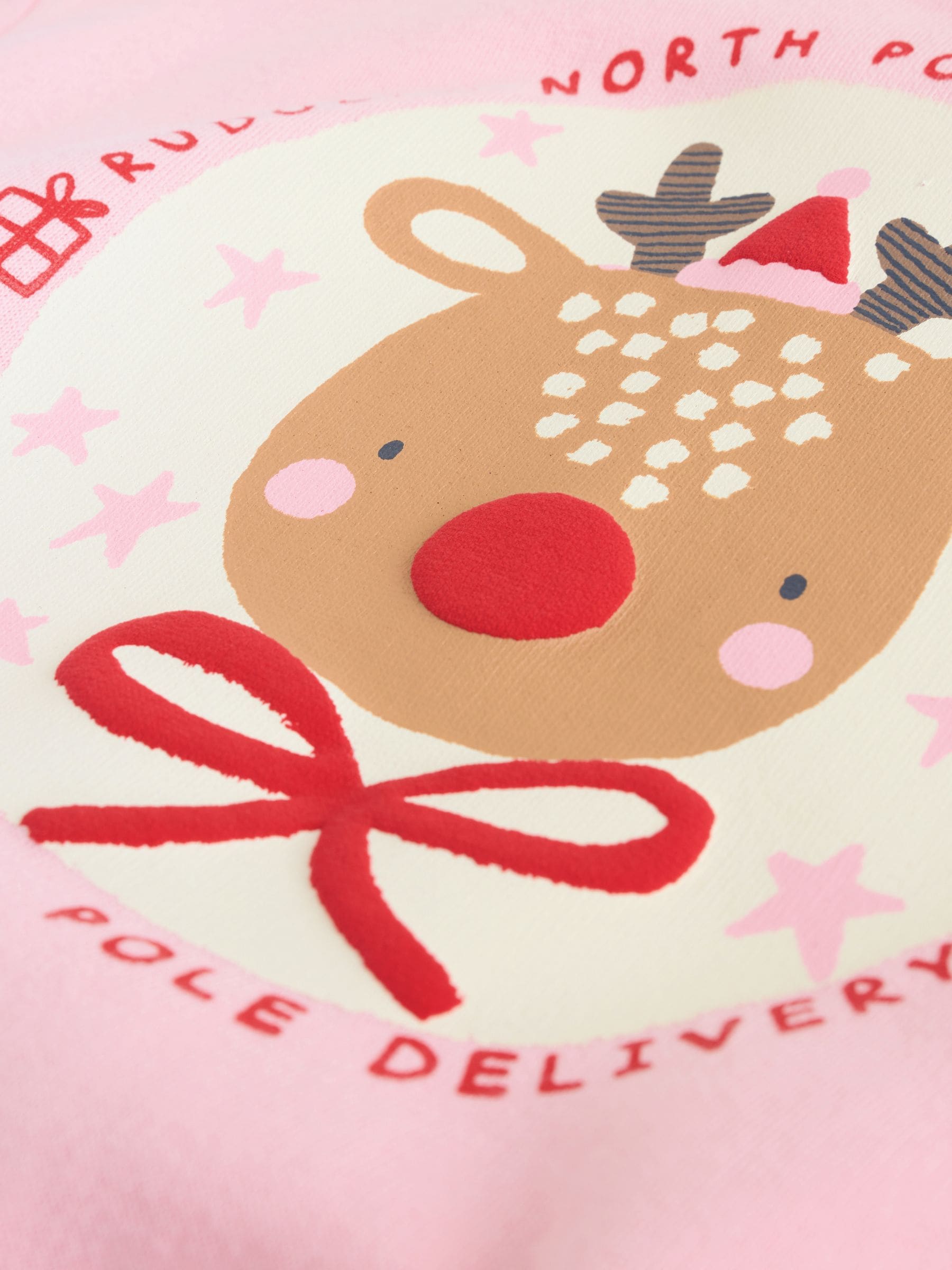 Rood/roze rendier - Kerstmis Sweat en Joggingbroek Baby Set (0mnd-2jr)