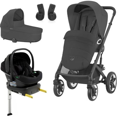 Cybex TALOS S Lux Duovogn inkl. Beemoo Route Babybilstol & Base, Moon Black/Black Stone