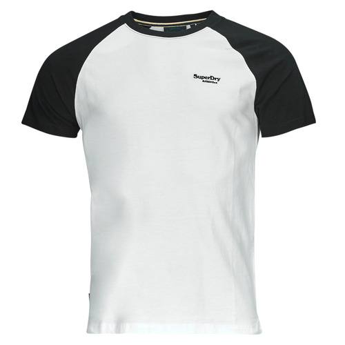 Superdry - ESSENTIAL LOGO BASEBALL TSHIRT - Blanc / Noir