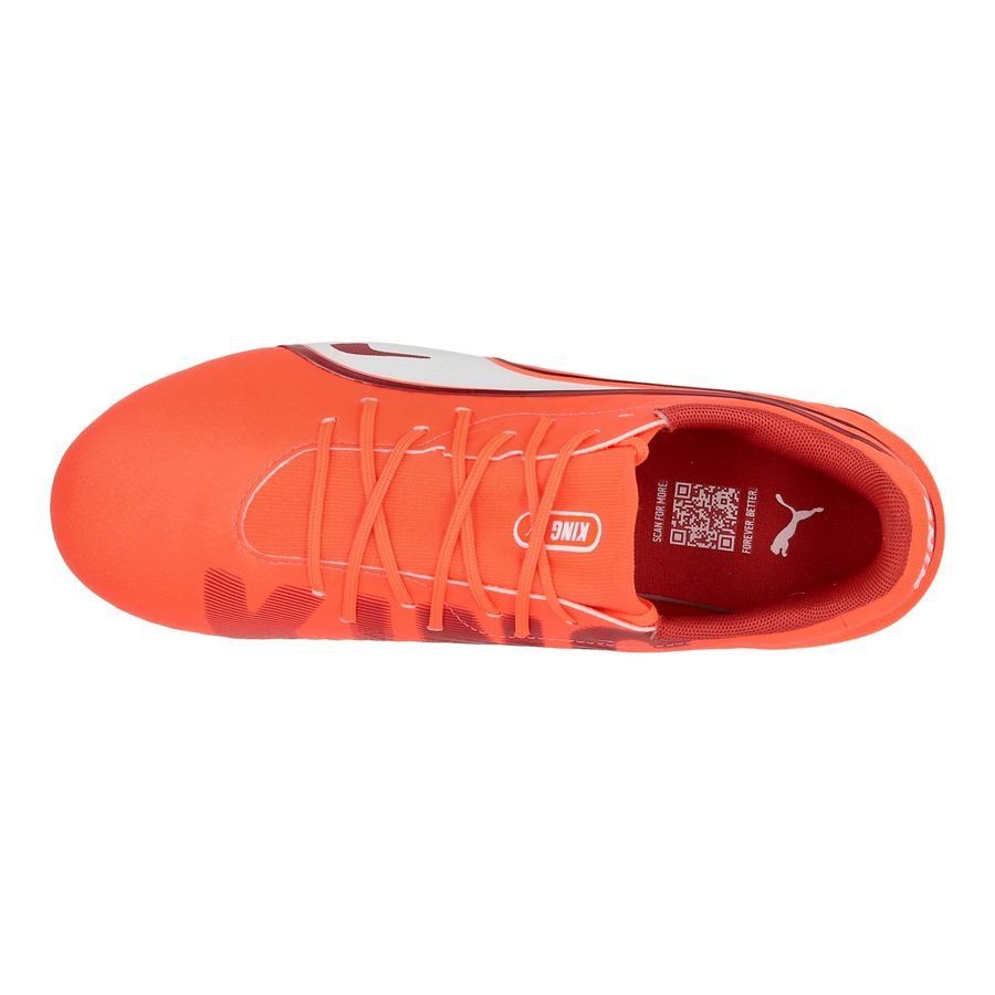 PUMA King Match FG/AG Unlimited - Glowing Red/Blanc/Red Fire Enfant