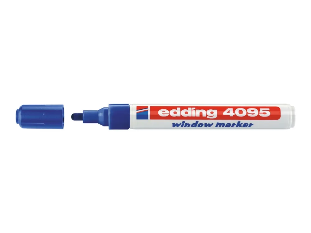 edding 4095 window - Markør - for glas - blå - vandbaseret blæk - 2-3 mm
