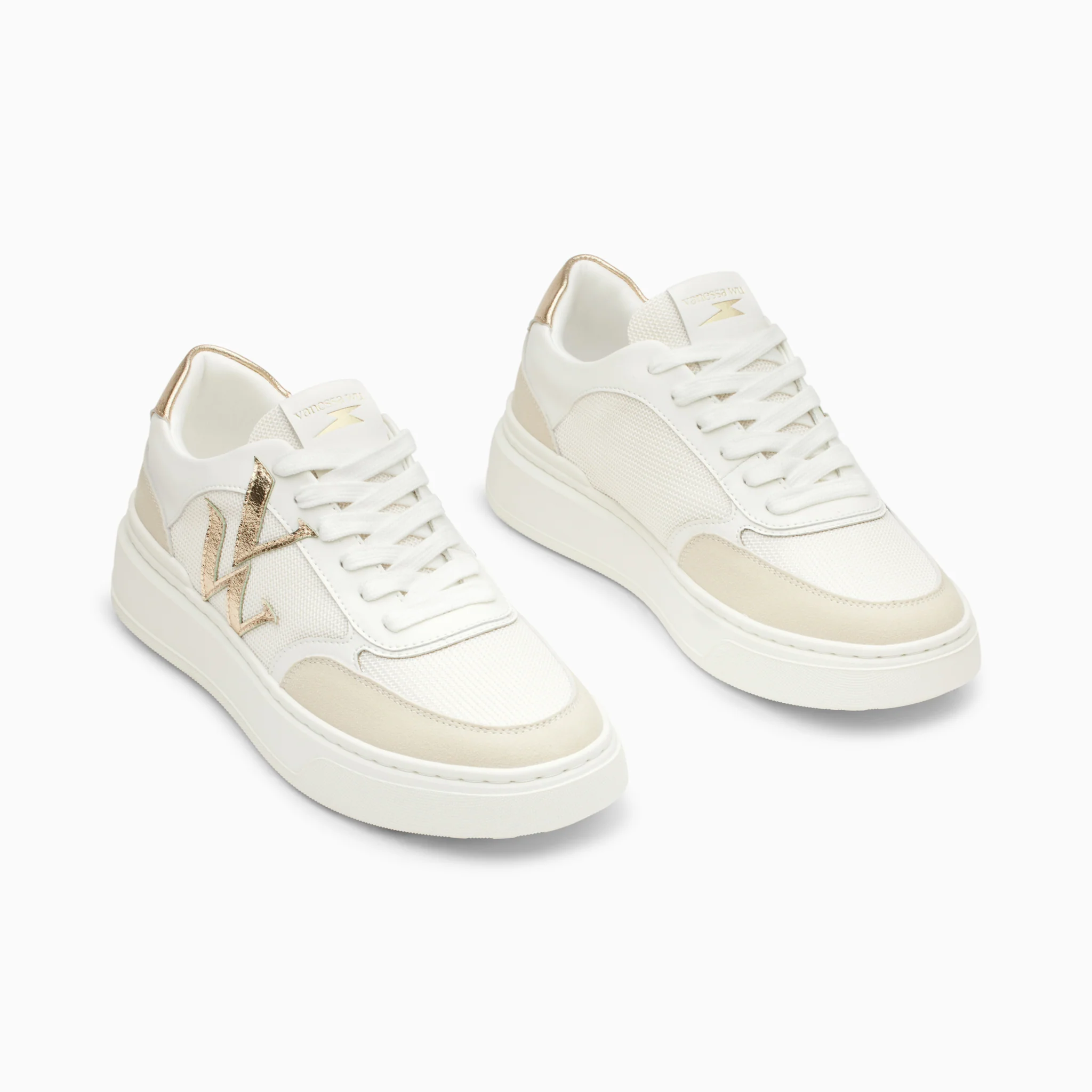 Sneakers-Baskets monogramme Valentine or