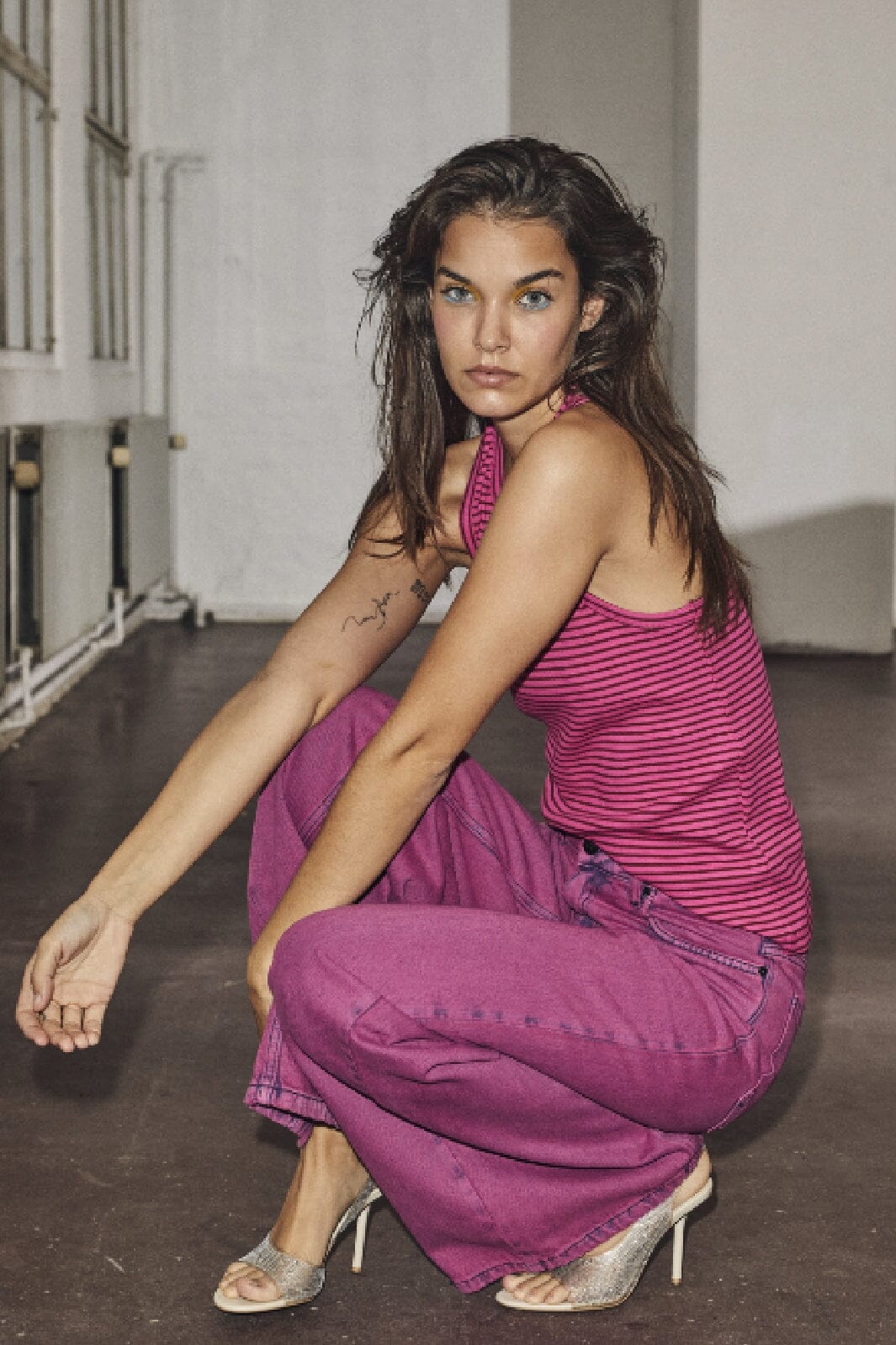 Co´Couture Saracc Stripe Rib Top 33075 185 flash pink