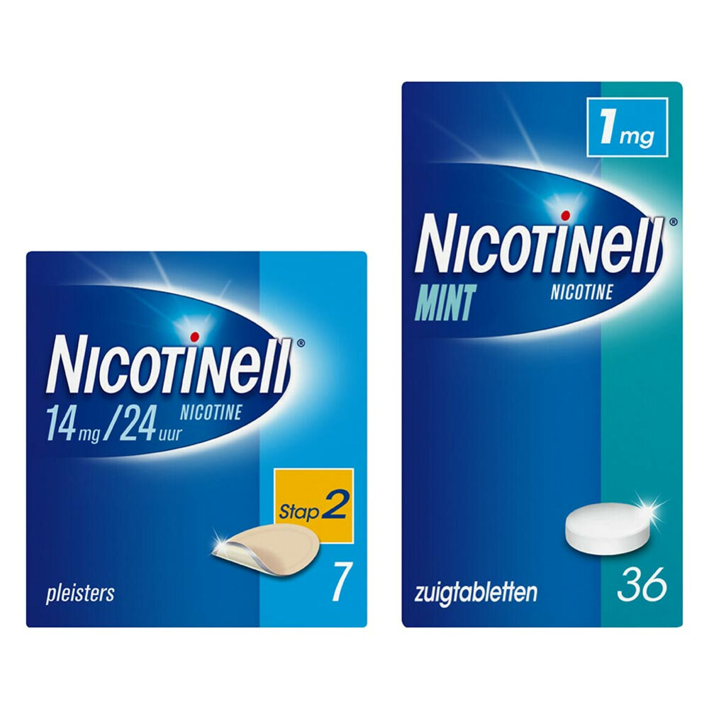 Nicotinell Pleisters Stap 2 en Zuigtabletten 1mg Pakket
