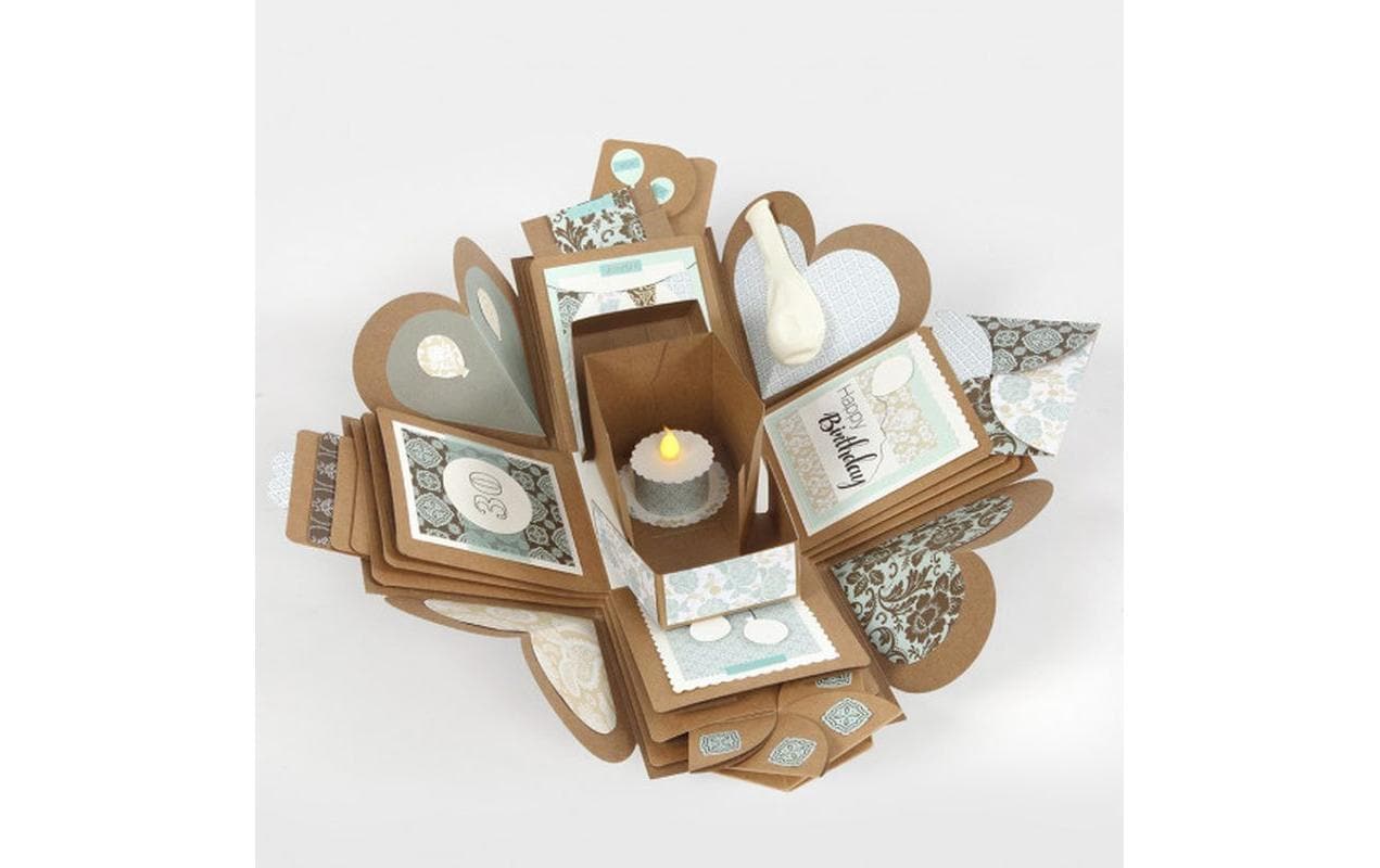 Geschenkbox Nature, 12 x 12 x 12 cmZusammenklappbare Explosionsbox