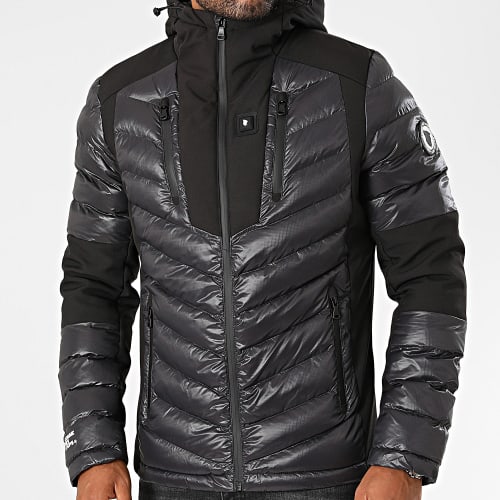 Doudoune Chauffante Capuche Toronto Gris Anthracite Noir