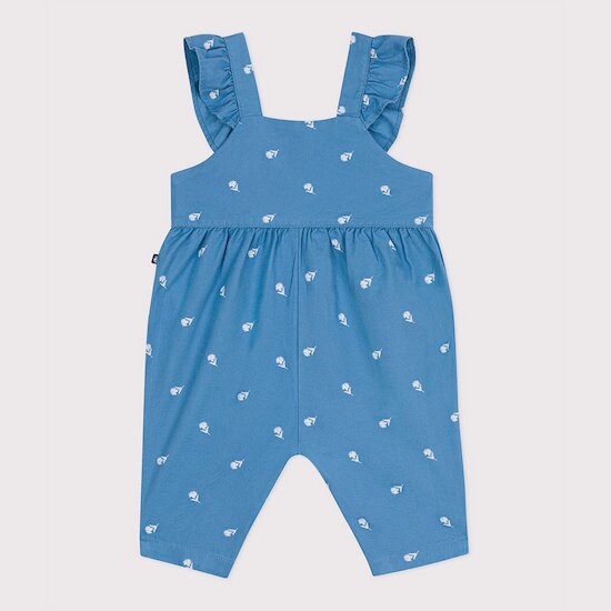 Salopette en coton jambes longues brodée de fleurs   Alaska        de               Petit Bateau