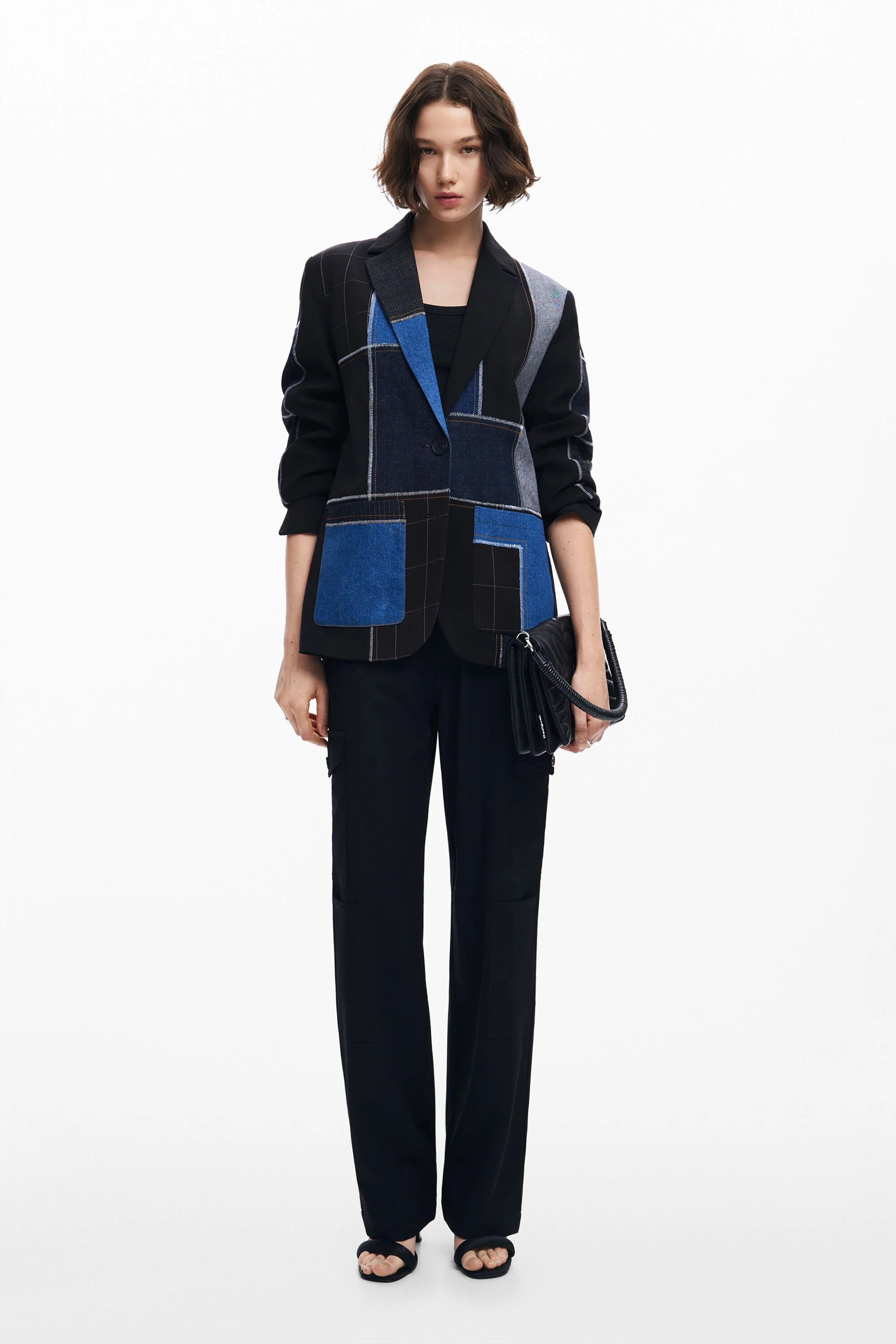 Blazer patchwork combinado