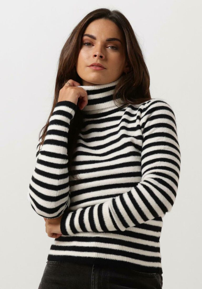 CATWALK JUNKIE zwarte catwalk junkie coltrui kn namara stripe