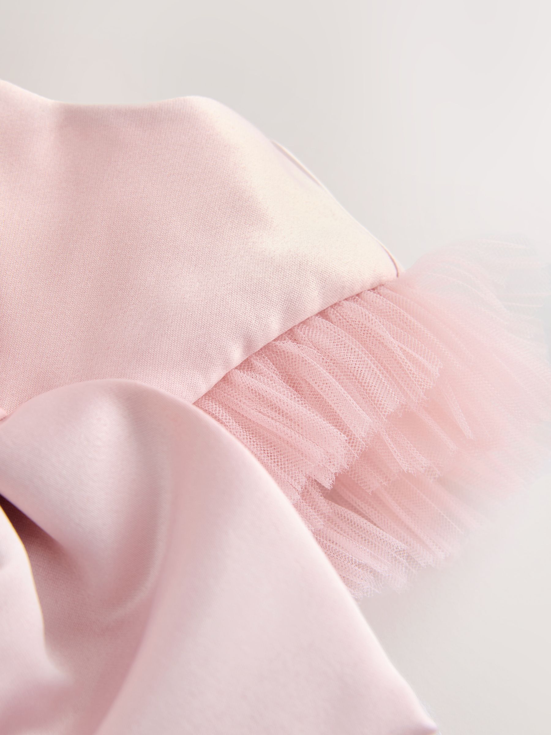 Baker by Ted Baker Pink Satin Bow Tulle A-Line Occasion Dress
